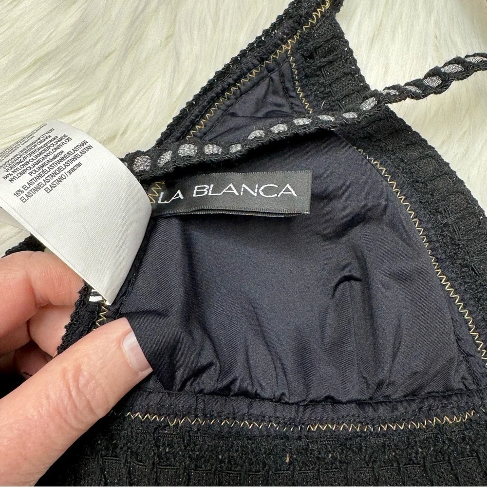 NWT La Blanca Threading Along Triangle Bikini Top size 6